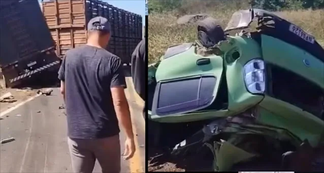 Grave acidente entre carro e carreta deixa vítima fatal na BR-364